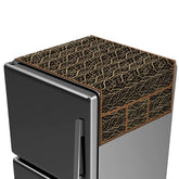 Kuber Industries Fridge Top Cover | Fridge Top Cover with Pockets | Refrigerator Top Cover for Kitchen | Fridge Top Cover with 6 Utility Pockets | Zig Zag Fridge Cover | Brown